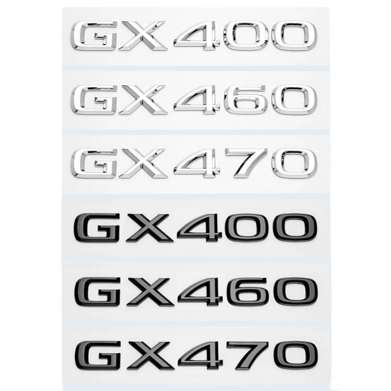 3D Trunk Emblem Badge Sticker for Lexus GX400 GX460 GX470 Letters Rear Logo ABS Chrome Silver/Glossy Black