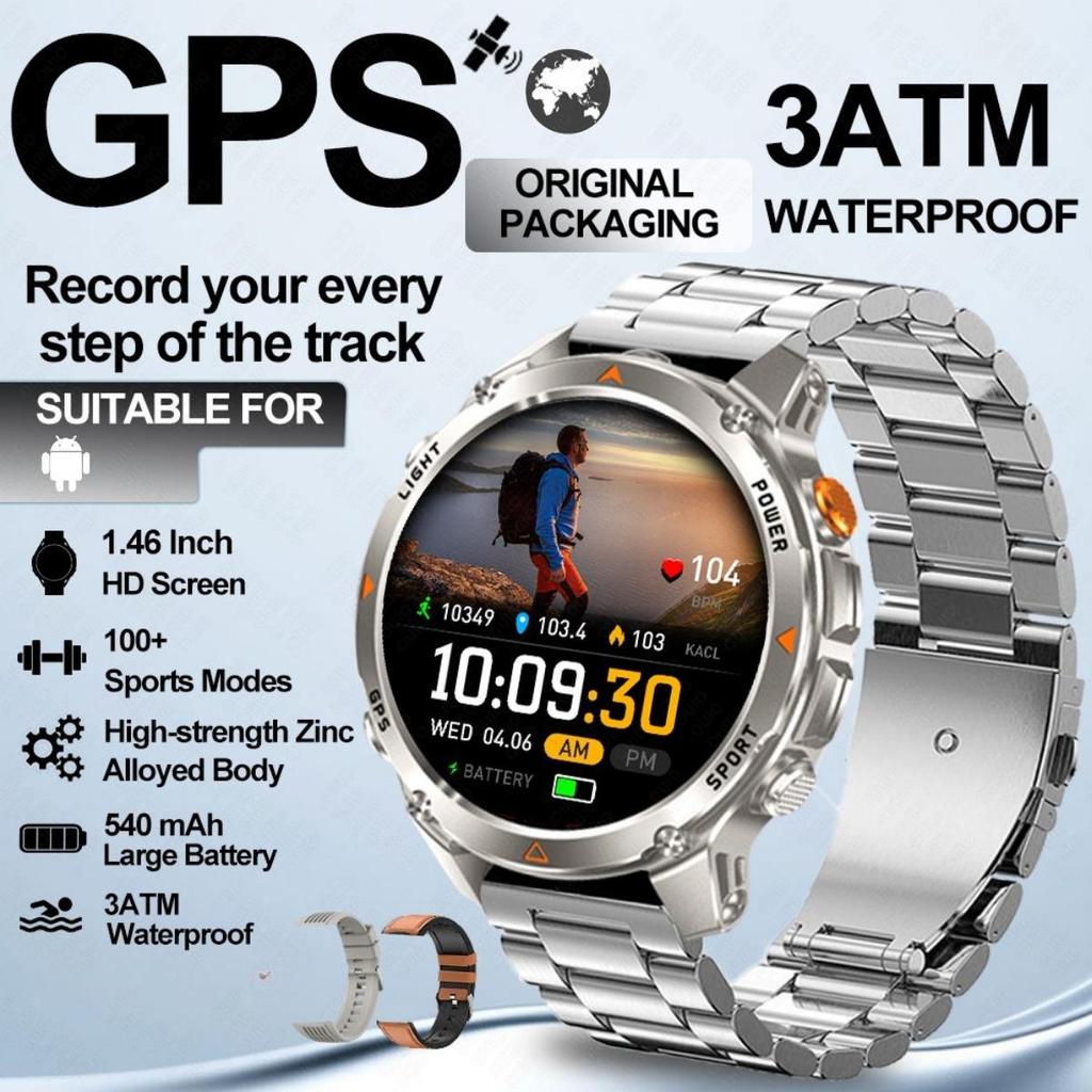 New GPS Precise Positioning Smart Watch IP68 Waterproof Compass Altimeter LED Lighting 100+ Sports Health Management Smart Watch