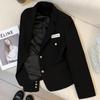 2025 Black Slim Fit Korean Blazer: Spring/Autumn Street Style