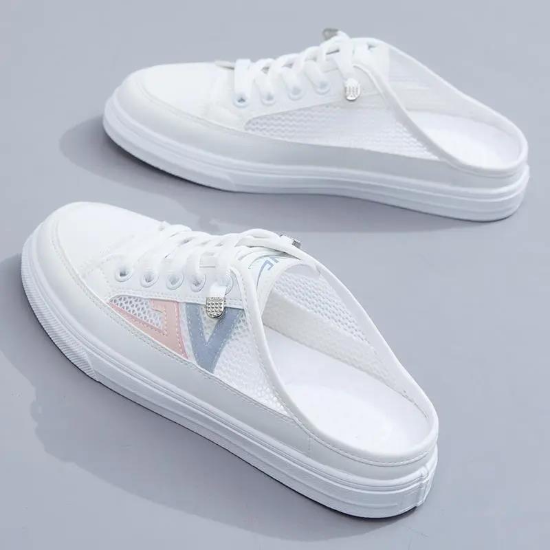 

WTEMPO женская дышащая уличная обувь с сеткой весна лето простые повседневные полутапочки на мягкой подошве Baotou на плоской подошве 40