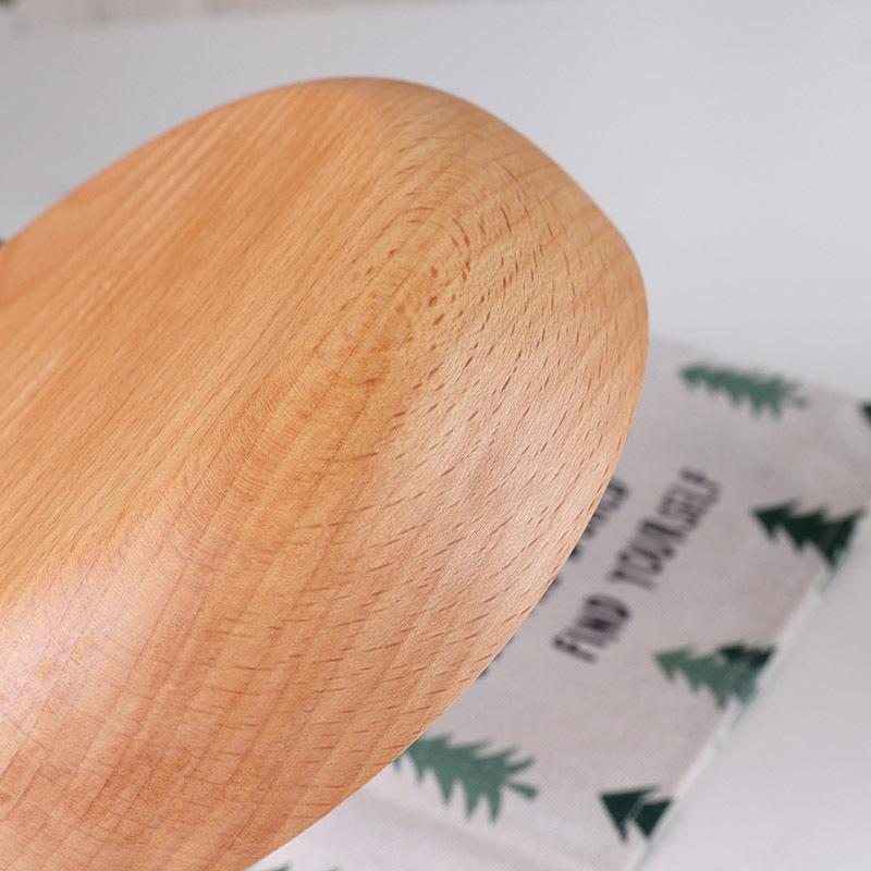 Multiple Sizes Eating Utensil Smooth Natural Beech Wood Salad Bowl Round Kitchen Tableware Household Fruit Bowl for Food Noodle