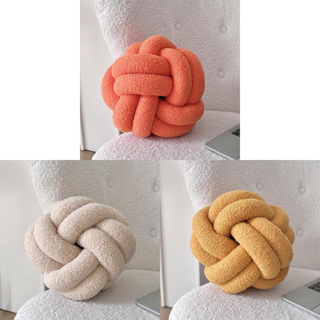 Modern Minimalist Sphere Pillow With Teddy Fleece Cover For Lounge And Sofa Decor