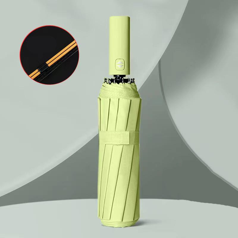 12 Bone Black Glue Fully Automatic Umbrella With Thick And Durable Keel Three Fold Umbrella UV Resistant Folding Umbrella.