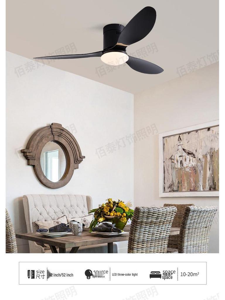 Walnut Ceiling Fan with Light and Remote Control, Variable Frequency, for Living, Dining, or Bedroom Spaces with ABS Blades.