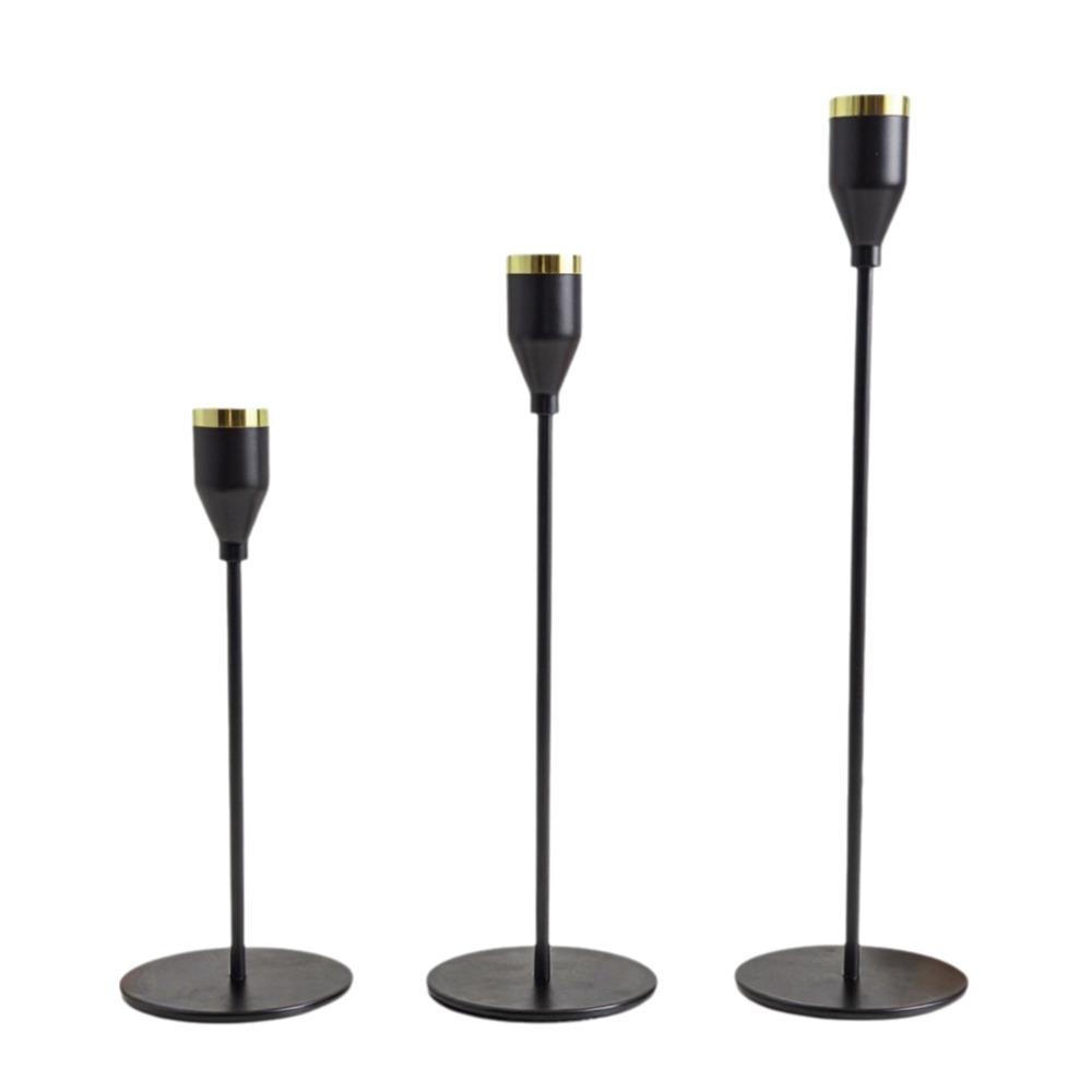 3Pcs Rust-proof Luxury Candlestick High Footed Candle Containers  Christmas Decoration