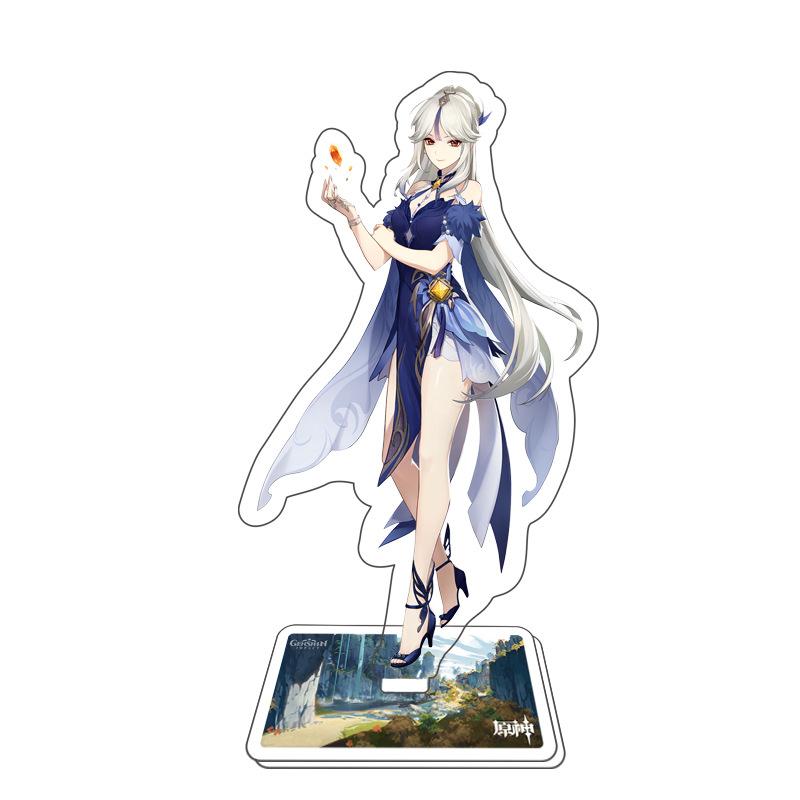 Game Genshin Impact Figure Stand Model Toy 15cm Keqing Shen He Arataki Itto Acrylic Action Plate Desk Decoration Gift