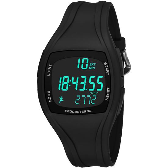 3D Pedometer Alarm Chronograph Multifunction Men Digital Wrist Watch Waterproof