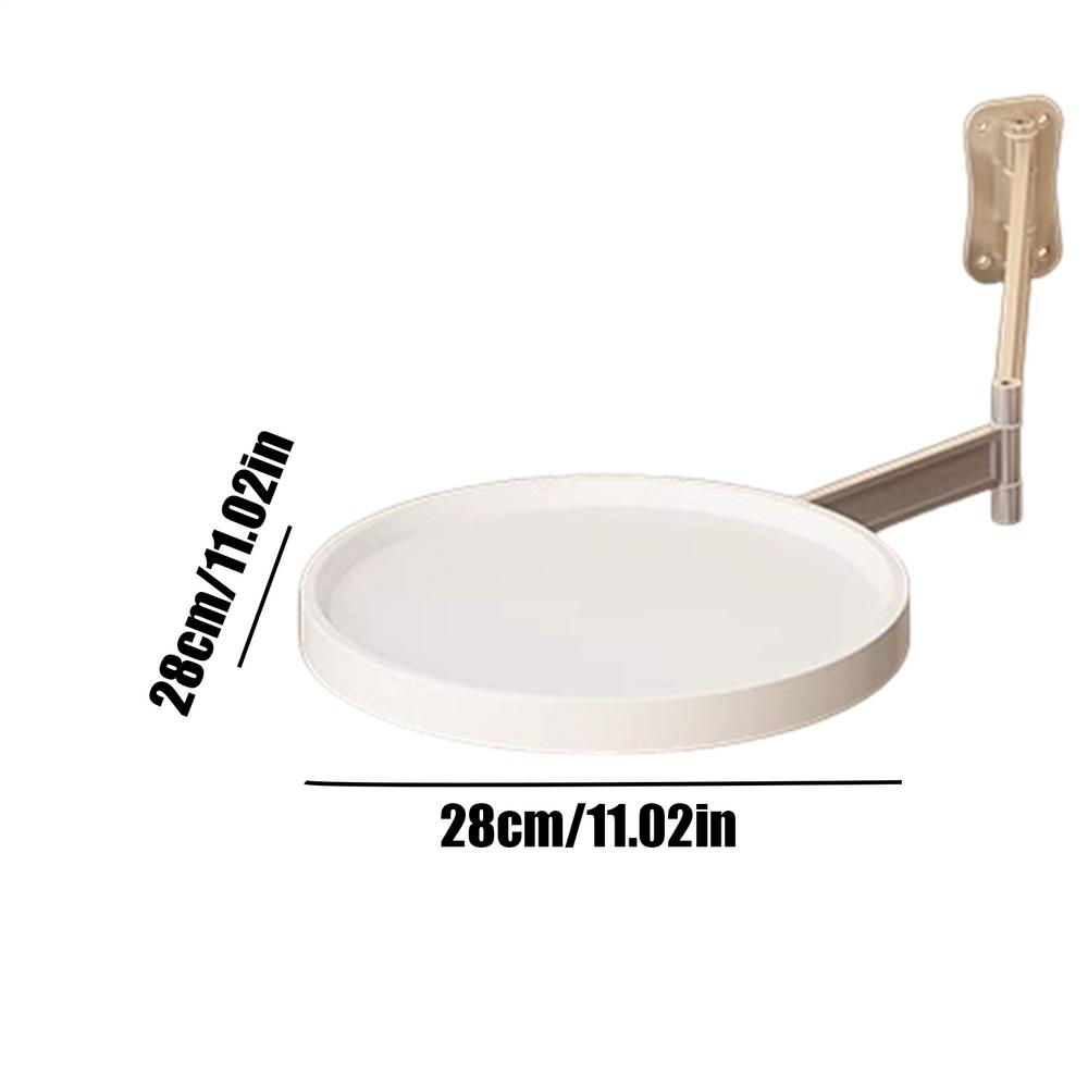 Mesa Auxiliar de Sofá Plegable Montada en la Pared Mesa de Centro Plegable Giratoria con Estante de Panel Retráctil Mesa Auxiliar Flotante de Noche