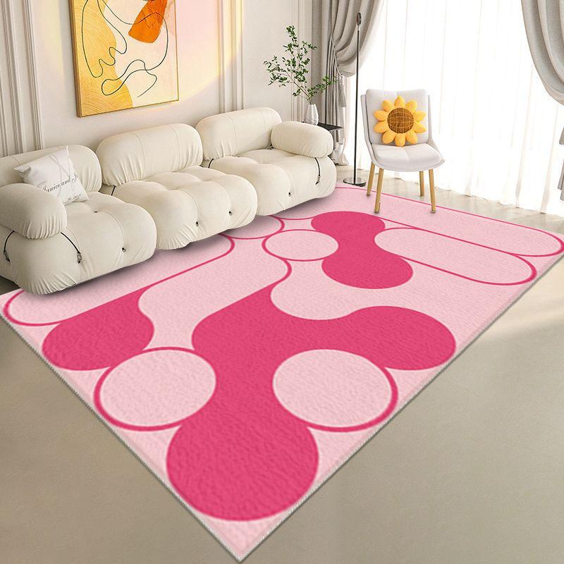 Simple Geometric Lines Imitation Cashmere Carpet Planting Bedroom Velvet Flat Replacement Bedside Blanket Tatami Floor Mat Living Room Table Blanket