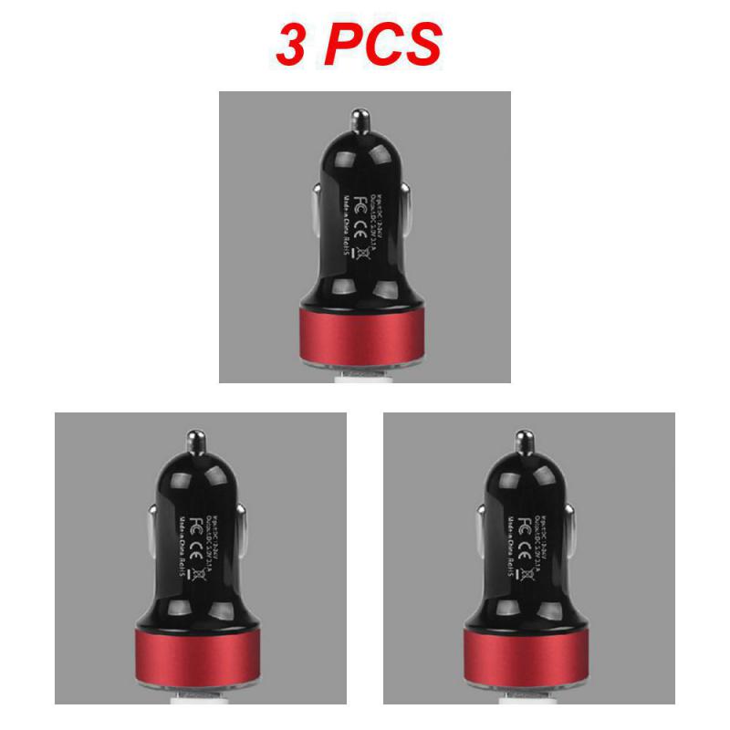 2~5PCS Auto Vehicle Car Dual USB Car Charger QC 3.0 Fast Charging Adapter Cigarette Lighter LED Voltmeter For All Mobile Phone