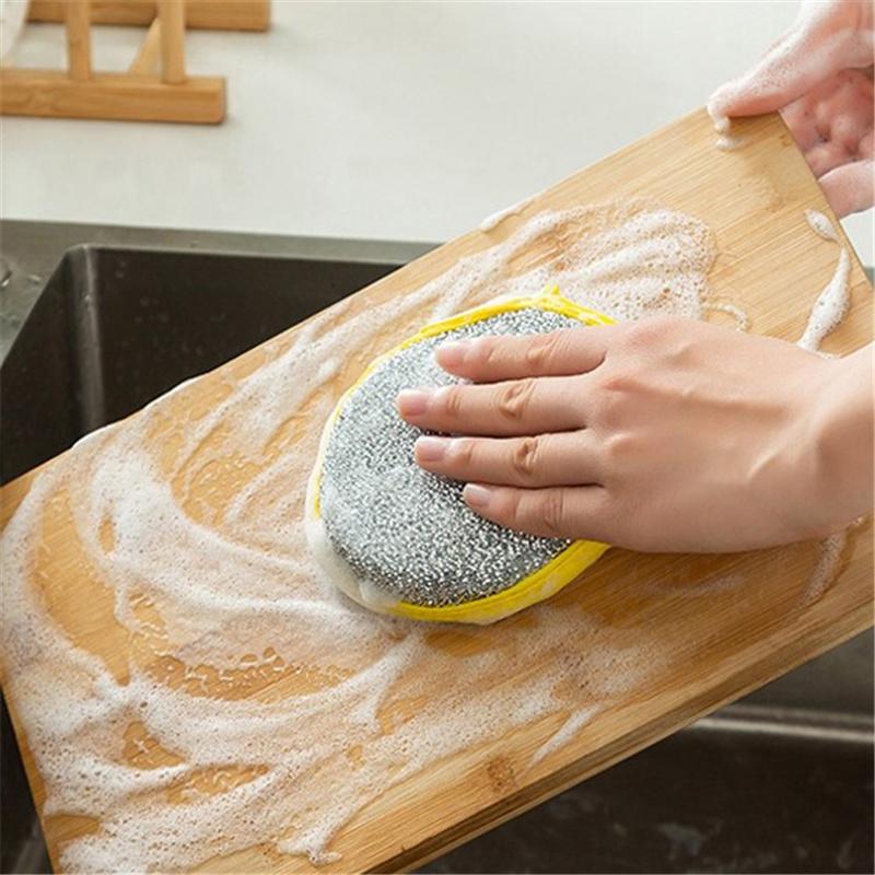 Double Side Dishwashing Sponge Household Cleaning Tools Kitchen Reusable Tableware Dish Washing Brush