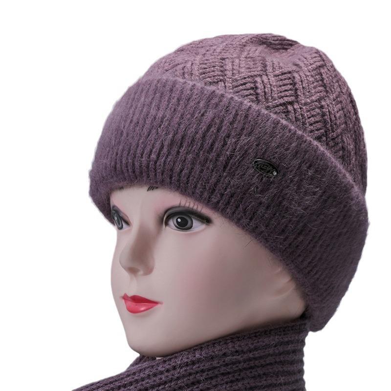 Old Man Hat Female Grandma Winter Rabbit Wool Knitted Warm Mother Velvet Cold Old Lady Hat