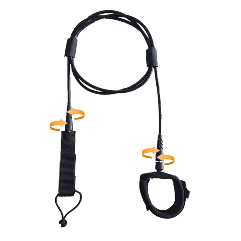 Elastické surfovací vodítko Nastavitelné Vysoce pevné antikorozní 360stupňové otočné nožní lano