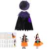 Encantador Traje de Bruxa de Halloween Para Meninas com Elegante Vestido de Manga Bufante