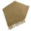 Used Prada PRADA Beautiful Condition Short Muffler Stole 100% Cashmere Fringe Logo Embroidery Khaki Green /JS IBO100