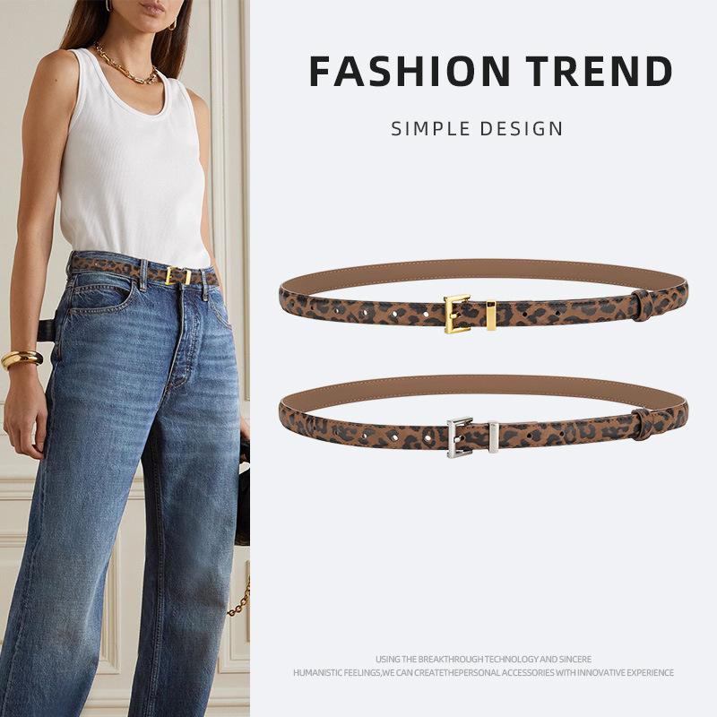 Writing A Notebook Women's New Leopard Leather Belt Genuine Leather Korean Versatile Dress Jeans Decoration Trendy Belt For 105Cm