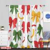 Set Of 2 Plane Printing Curtains Christmas Bows Ribbons Gift Versatile Durable Polyester Without Rod Gifts Bedroom Curtain Perfect For Sleeping Area