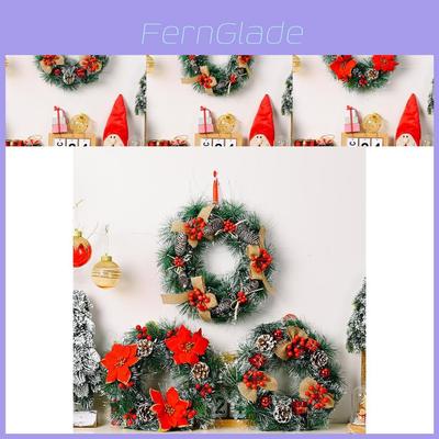 Festive Christmas Decoration Wreath With Vibrant Red Bow And Pine Cone Accents For Home Atmosphere