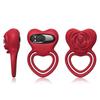 Rose Vibrator Cock Ring Silicone Dual Penis Rings Stimulator Adult Sex Toys Couple Massager for Men Longer Harder Stronger Erection