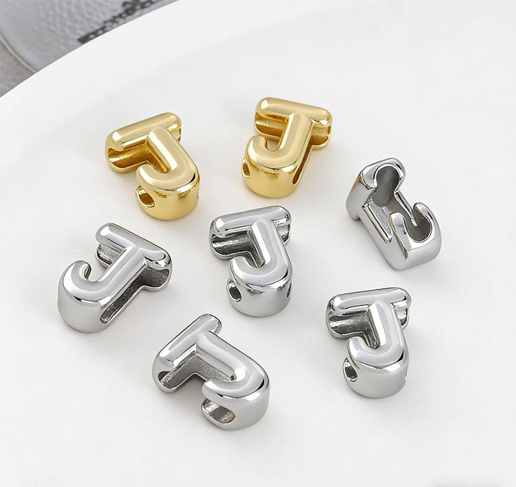 1pc Alphabet Bead Polished Design Mini 3D Bubble 26 Letter Charm for DIY Necklace Bracelet Jewelry Making