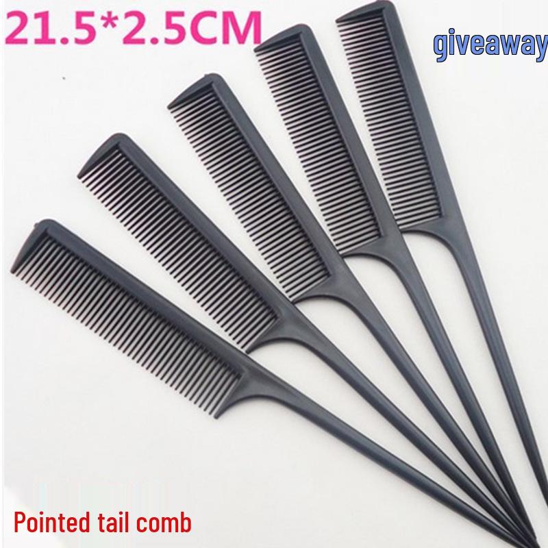 Black Pointed Tail Hair Styling Comb for Highlights - Practical Plastic Comb Gift