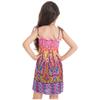 Girls Bohemian Beach Dress Off Shoulder Floral Sleeveless Rainbow Straps Suspender Dress with Necklace Summer Outfit