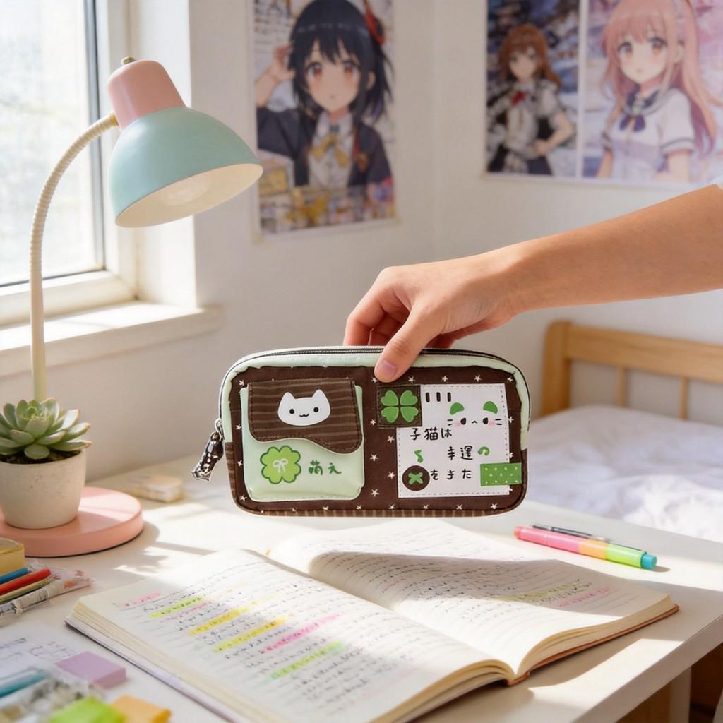 No Brand Pencil Case With Polyester Material And Multifunctional Storage For Students
