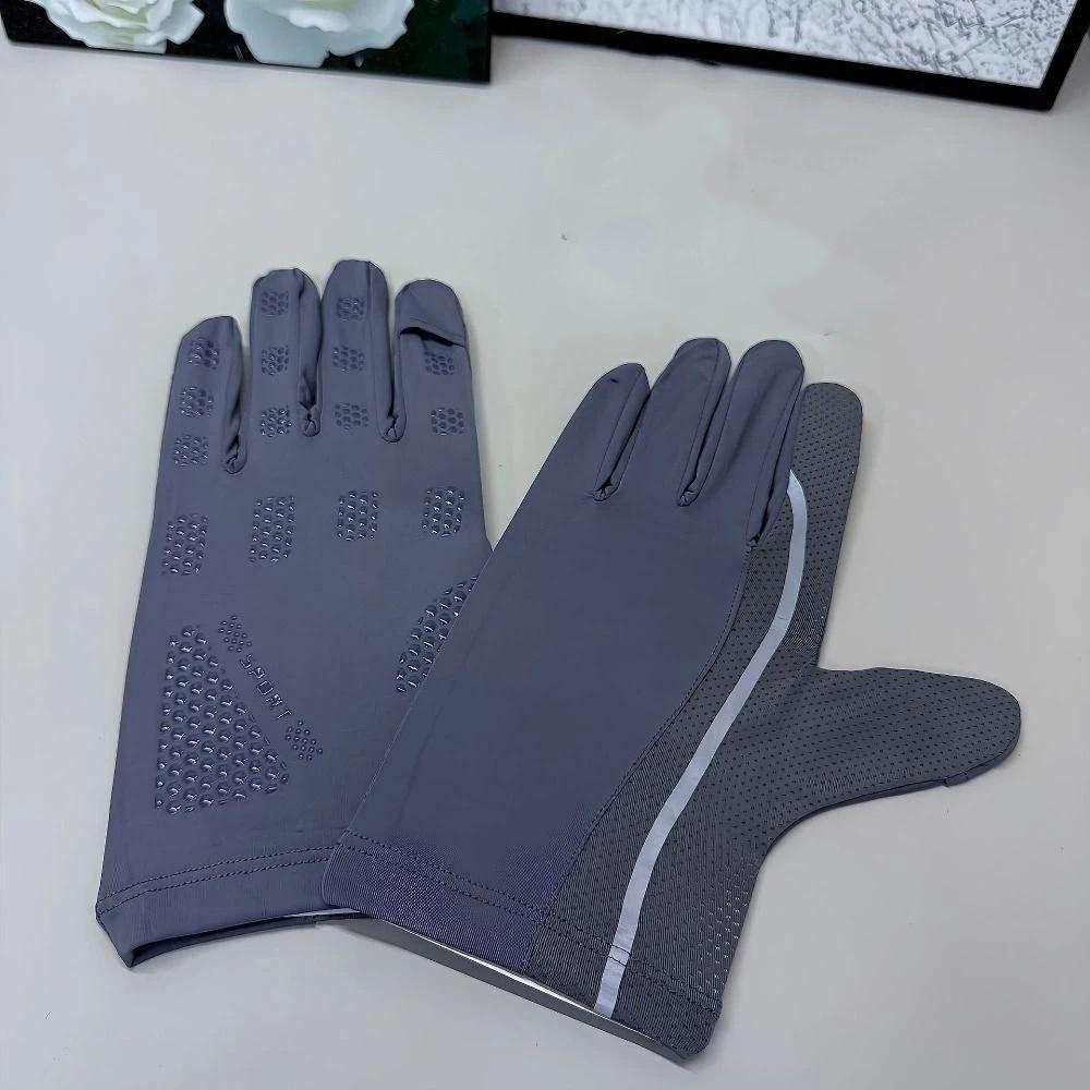 Reflective Ice Silk Riding Gloves Waterproof Summer Driving Mittens Fitness Sports