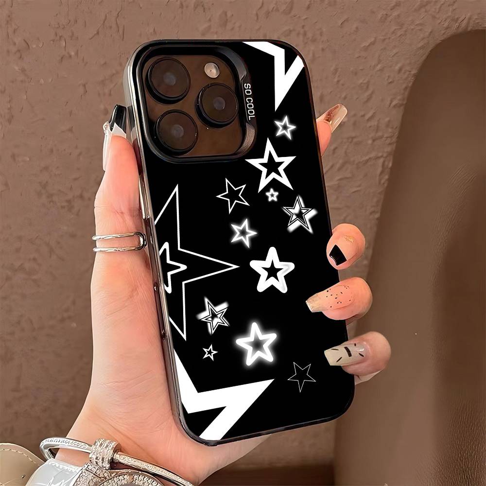 star phone case for iPhone 17 17Air 16 15 14 13 12 11 Pro Max Plus Colorful Silver