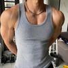 Herrevest Ensfarvet Rund Hals Ærmeløs Fitness Tanktoppe Åndbar Afslappet Streetwear Sommer Fritidstøj til Sport Rejser Shopping Daglig Brug