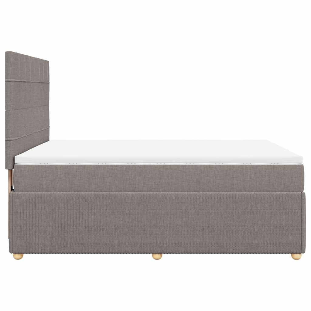 Box Spring Bed with Mattress Taupe 160 X 200 Cm Fabric