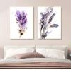 Abstrato Botânico Roxo Lavanda e Lilás Impressões Flores Pintura Arte de Parede Pintura em Tela Decoração de Quarto Sem Moldura