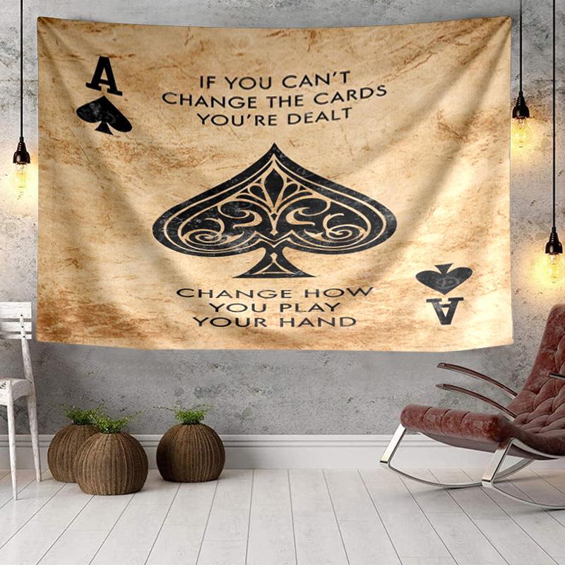 Flaming Poker Cards Tapestry Room Decoration Wall Hanging for Living Room Bedroom, dormitory, Birthday and Christmas gifts