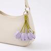 Tulip Shape Bag Charm Gold Tone Decorative Charm Elegant Keychain Pendant  Gift Accessory