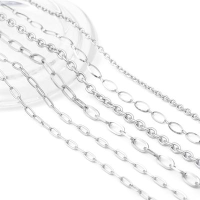 1M/Bag Stainless Steel Jewelry Chain Cuban Link Chain Basic Punk Chain for Necklace Bracelet DIY Jewelry Making