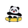 Zinc Alloy Panda Athlete Enamel Pins Trinket Craft Panda Skateboard Brooch Personality Jewelry Giant Panda Shape Badge Hat Badge