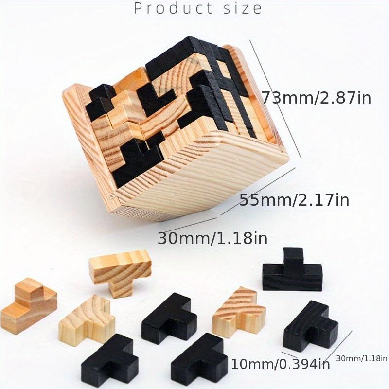 3D Cube Puzzle Luban Interlocking Creativity Learning Wooden Toy Brain IQ Mind Early Educational Games Gift Idea Ideal For Kids Letter 54