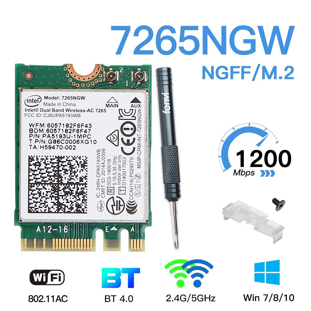 

7265NGW AC 867M Wireless Network Card - NGFF Interface, Dual-Band WiFi Adapter for PC/Laptop