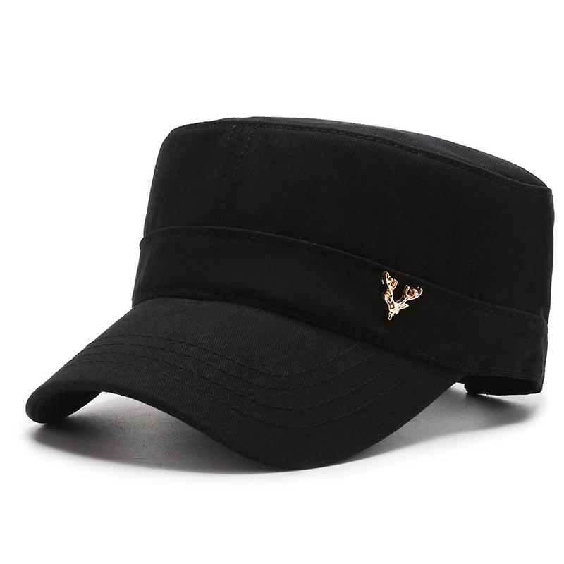 Hat solid color flat top hat spring and autumn fashion short brim visor cap cap casual hat versatile