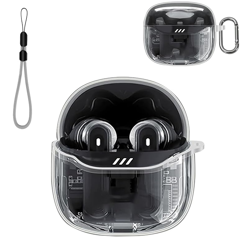 

JBL Tune Flex 2 for case Cover [YANMONGI] Wireless earphones clear transparent protective cover TPU material Prevention of yellowing protective case