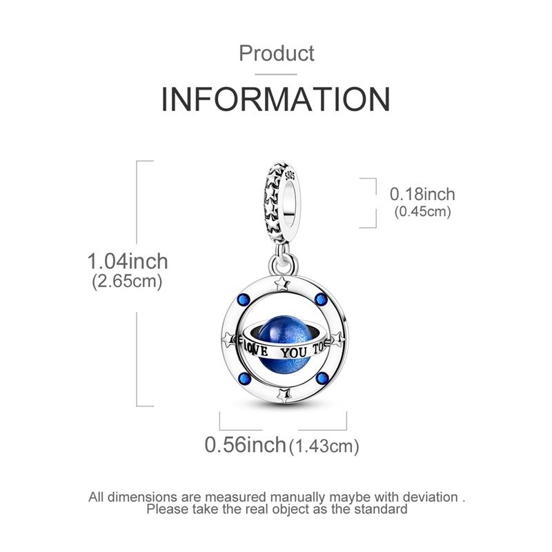 Anhänger Silber Blauer Sternenhimmel Planet Sterne Anhänger Passen Original Armbänder Anhänger Für Frauen Schmuck DIY Herstellung Geschenke