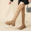 Thick-soled over-the-knee boots women's 2025 autumn and winter new thin suede boots women's long thin boots thick-legged high boots