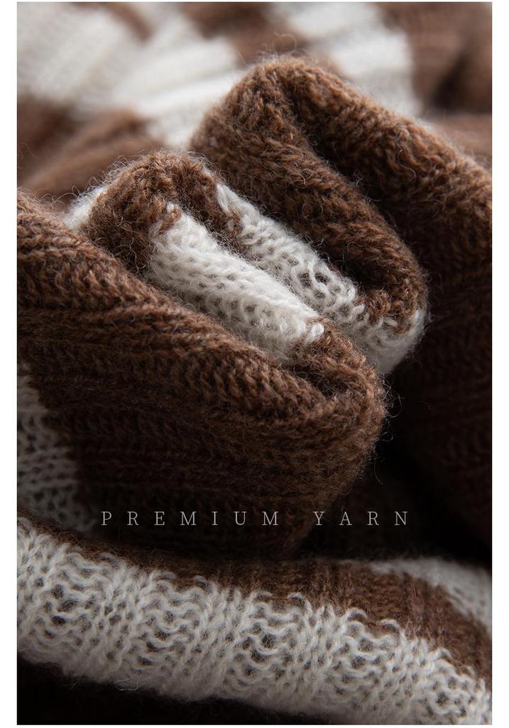 Women's Striped Cashmere Sweater: 2025 Autumn/Winter Loose Fit, Soft Lazy Style Top