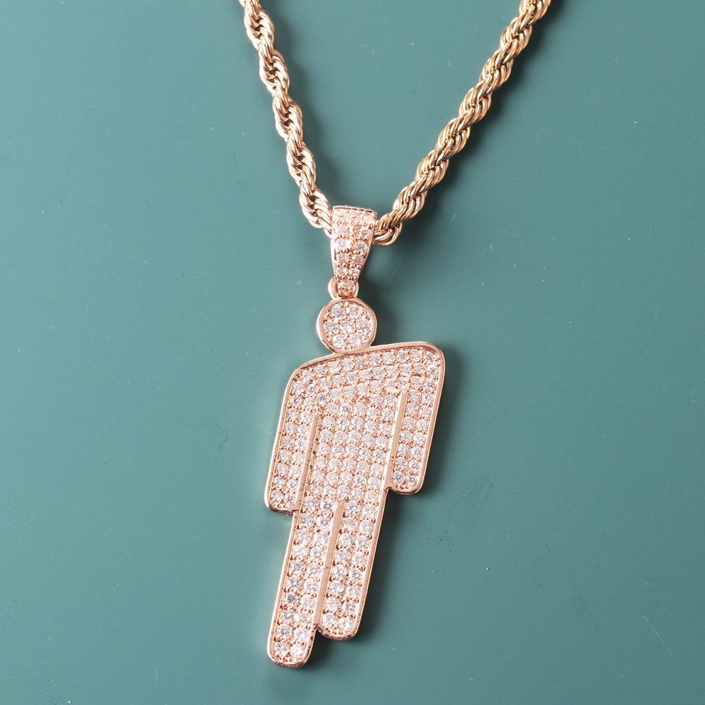 European Cartoon Zirconia Pendant Necklace - Hip Hop Style for Men and Women
