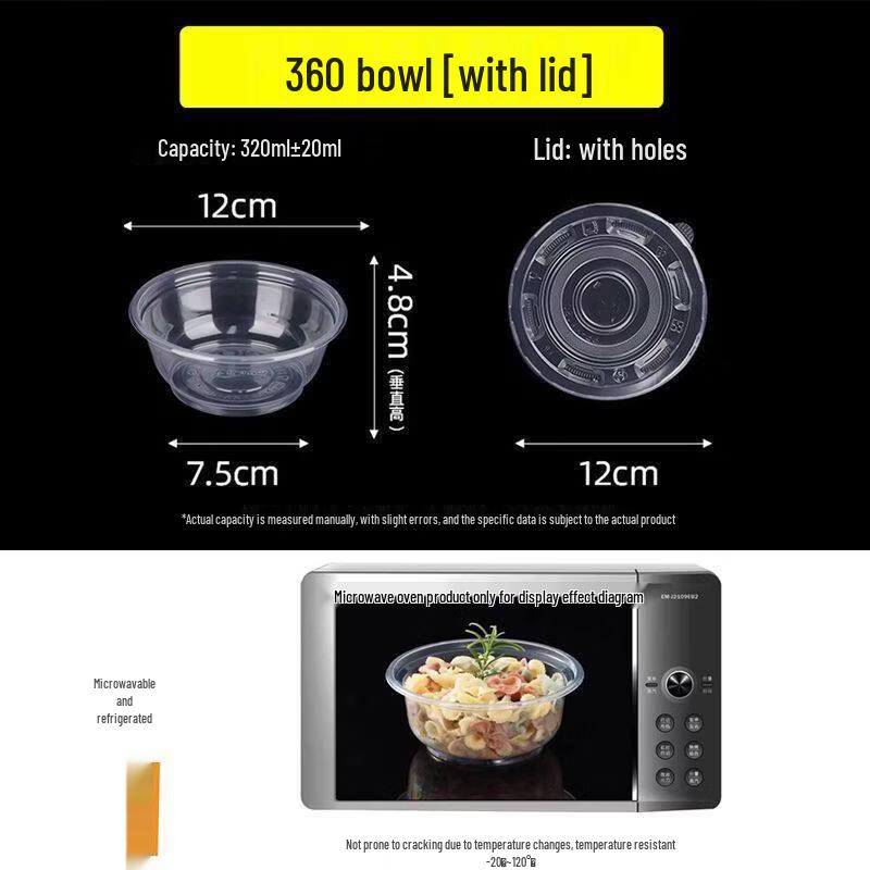 ZISIZ Disposable Plastic Bowls Bulk Pack