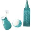 Strong Exfoliating Bath Towel Set: Back Scrubber Strip & Bathing Ball for Adults