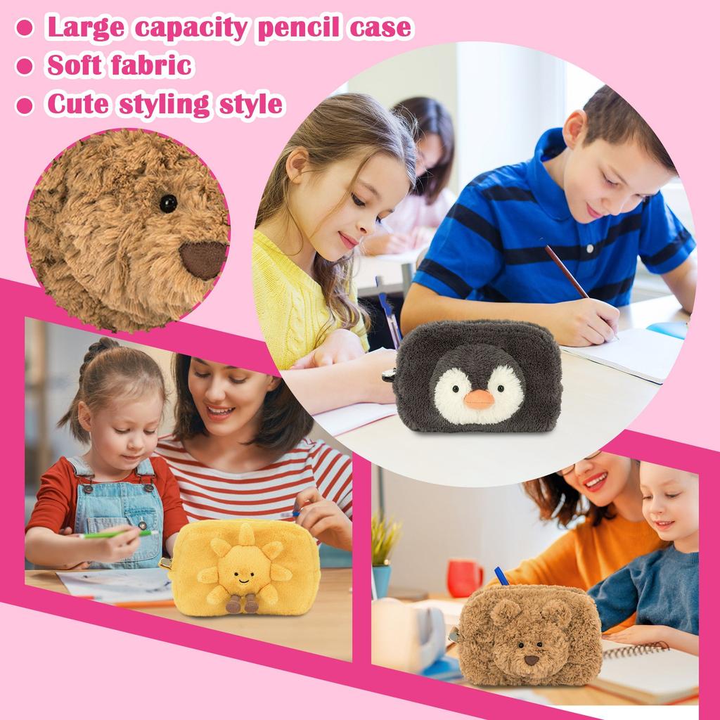 Cute Plush Stationery Bag Pencil Case, Student Stationery Bag, Back-to-school Gift, Surprise Gift For Children