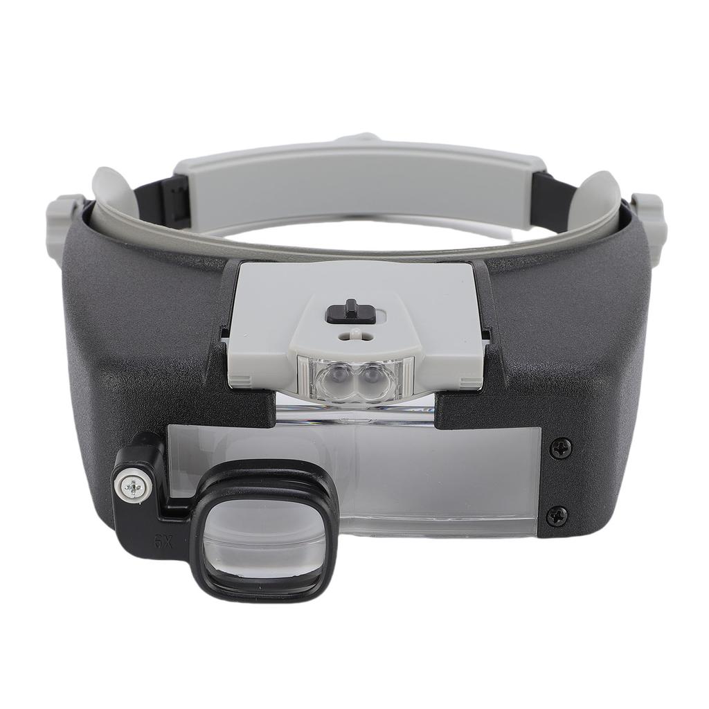 2 LED Head Mounted Magnifier Adjustable Magnifying Glass with Light for Hobbies Crafts Watch Repairs