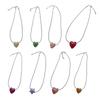 Colorful Resin Love Heart Necklace Stylish Love Heart Necklace Adornment Personalized Heart Pendant Neckchain Charm