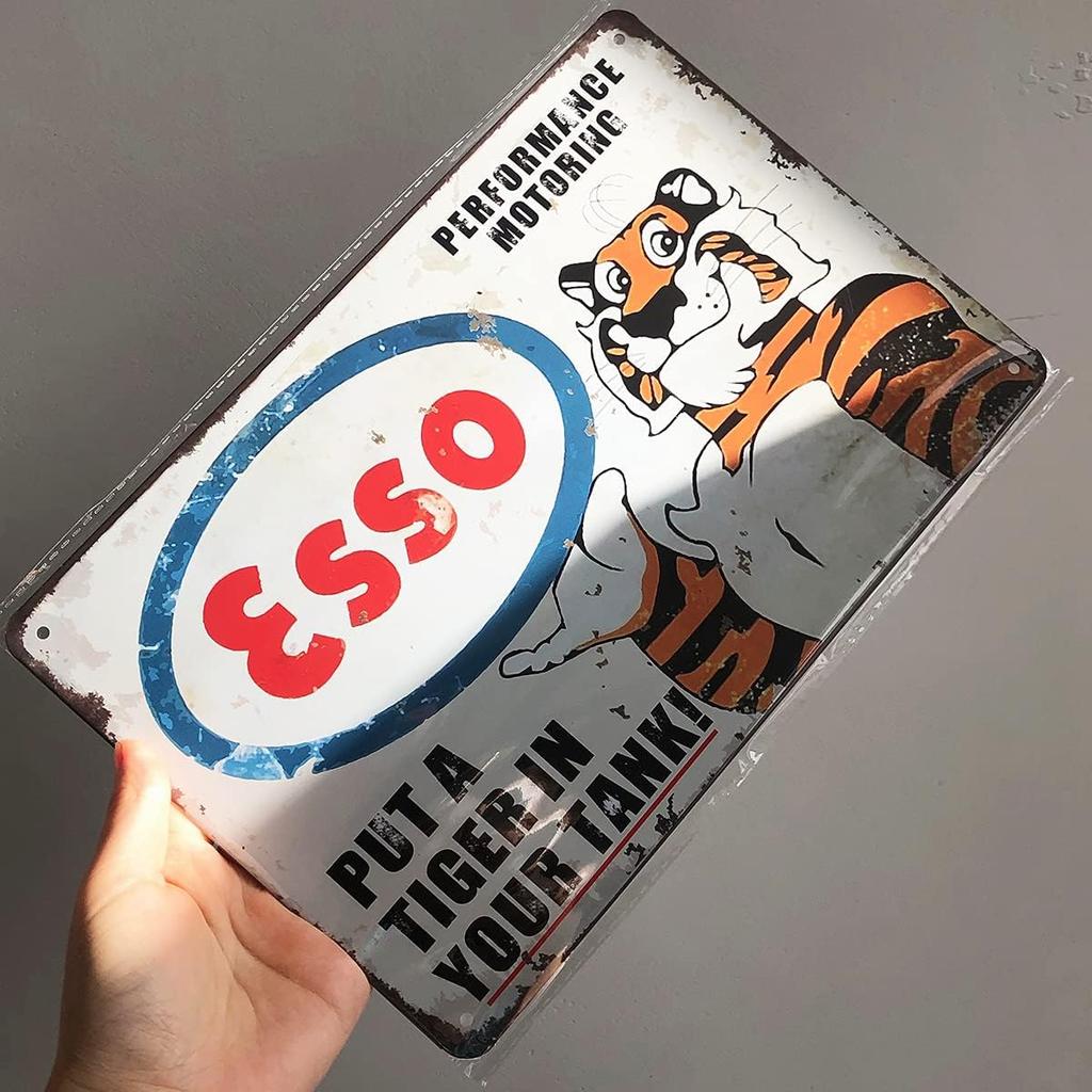 Tin Signs 5 Pieces Reproduction Vintage, Gas Oil Metal Signs, Home Kitchen Man Cave Bar Garage Wall Decor, 8x12 Inch